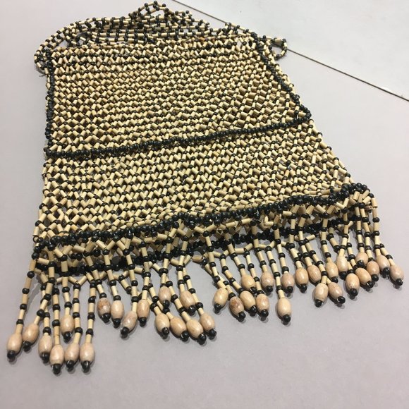 WOOD BEADED CROSS BODY PURSE - Picture 6 of 7